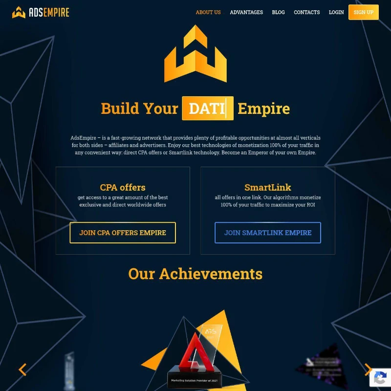 AdsEmpire — exclusive dating offers and a high-converting smartlink