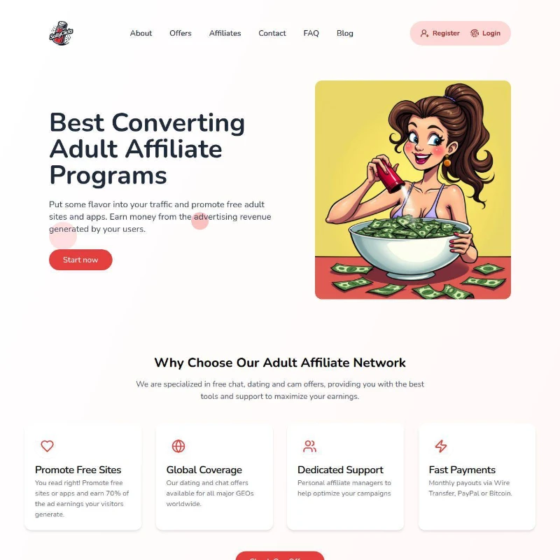 SaltyClicks — earn from ad revenue with free-to-use adult offers